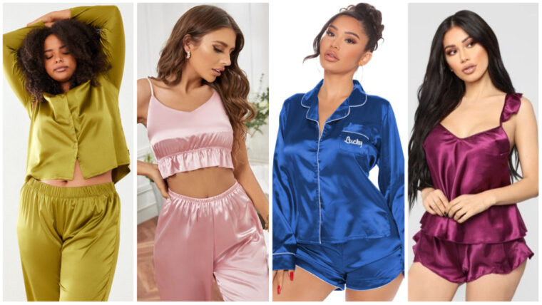 14+ Inspiring and Amazing Satin Pyjamas Designs for Women