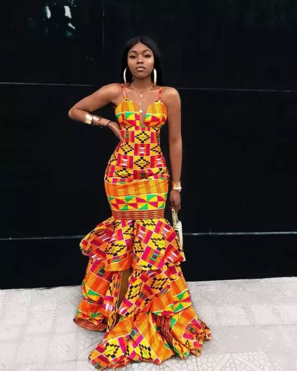 Kente mermaid dress_African wedding dress_African mermaid dress_Ankara dress