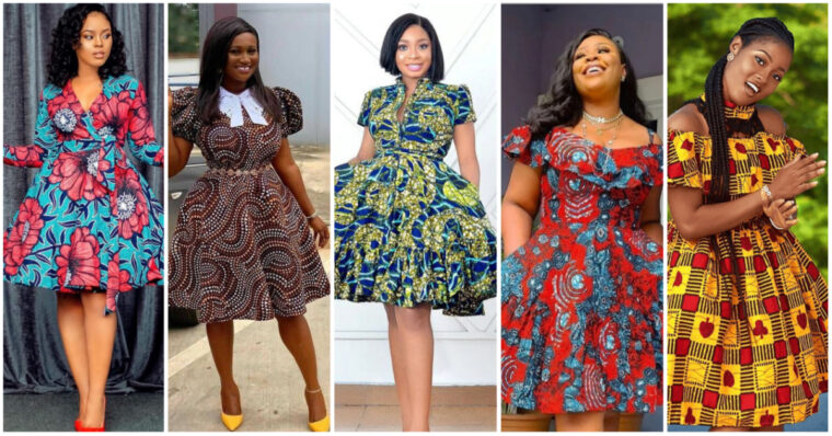 Classy Ankara Short Flare Gowns