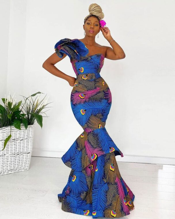 Bodycon Long Ankara Gown @shop.doja