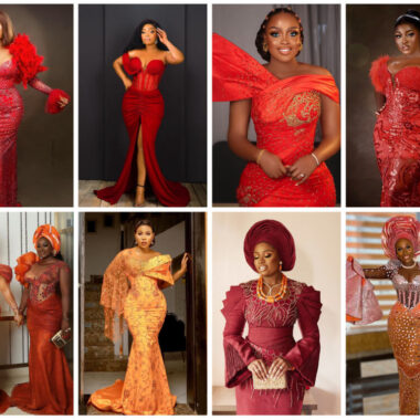 Fascinating Red & Orange Lace Dresses For Fashionable Party Guests