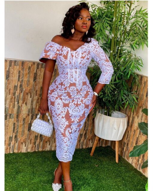 White Lace Corset Dress White Prom Dress Midi Gown