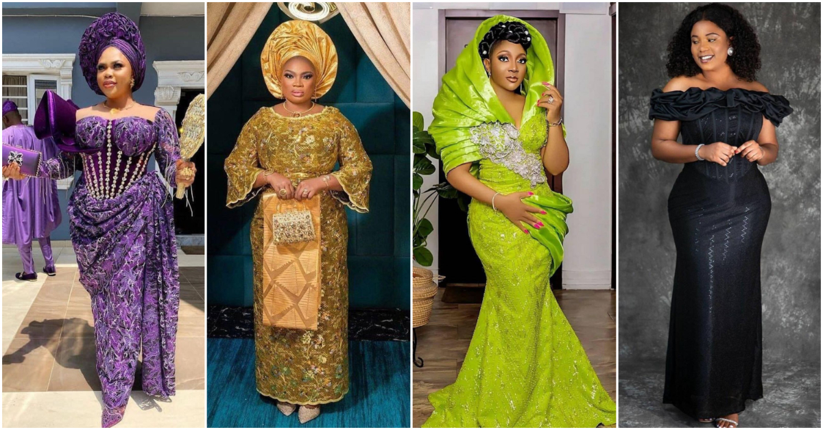 Dazzling & Elegant African Lace Gown Designs