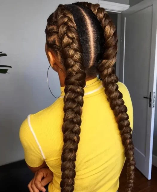 Goddess Braids in Classic French Braids
