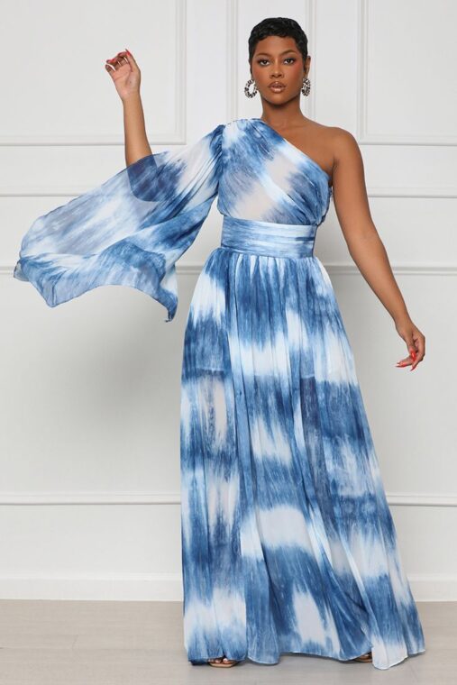 Pleated Chiffon Dress