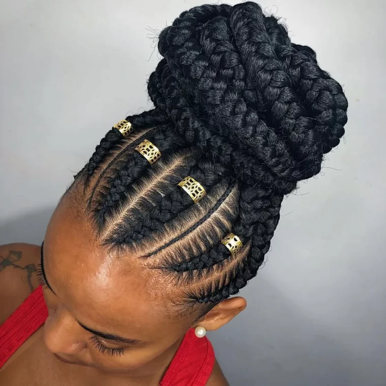 Ponytail Braids in a Big Bun