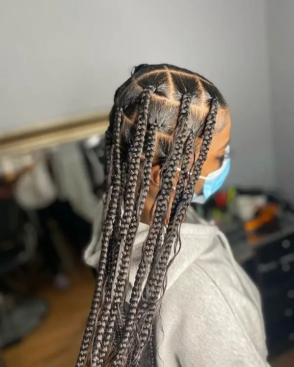 Simple Large Knotless Goddess Box Braids