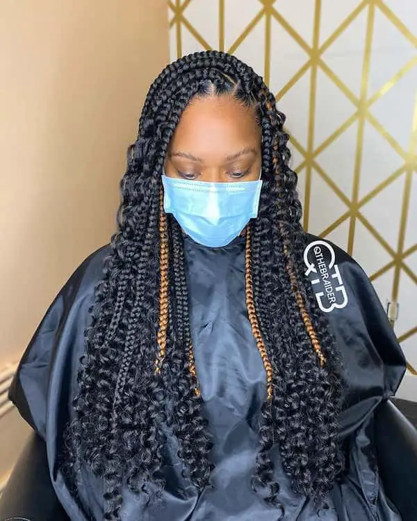 Triangle Part Knotless Goddess Box Braids