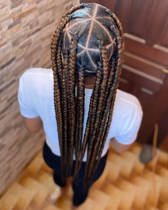 Triangle Parted Goddess Braids