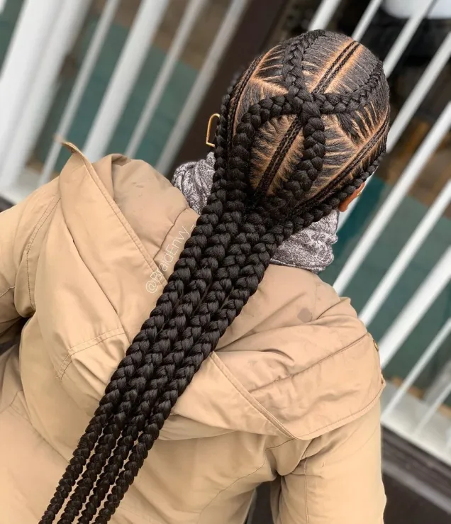 X-Shaped Medium Goddess Box Braids