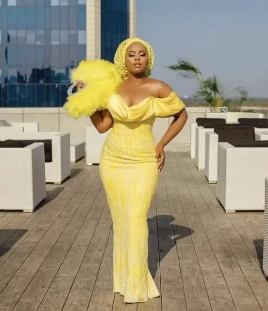 Yellow Lace Gown Styles