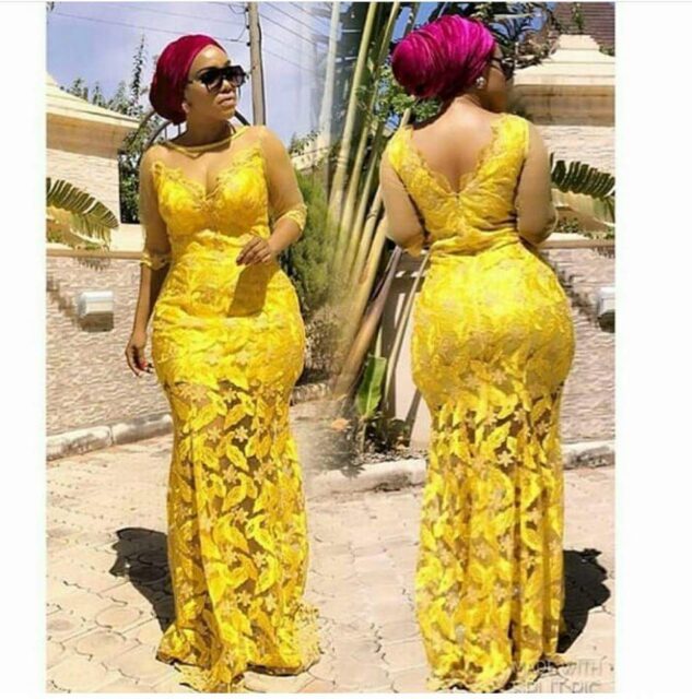 Dazzling Yellow Lace Gown Styles For Any Occasion