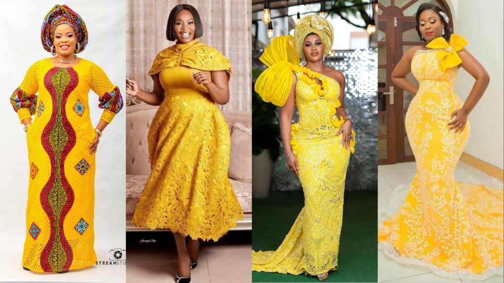 Yellow Lace Gown Styles