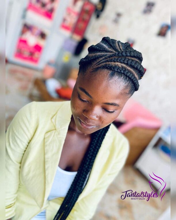 Adorable feed in ghana braids