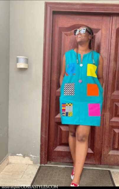 The color-block Ankara shift dress