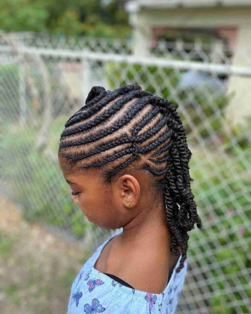 natural cornrows with twist extensions