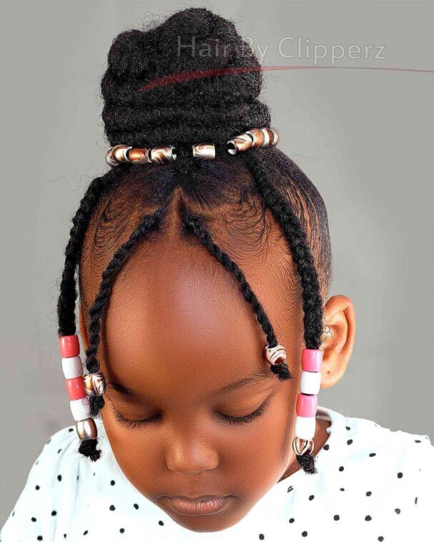 very cute top knot with beads