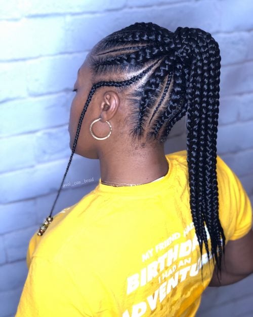 Ponytail Feed In Braids