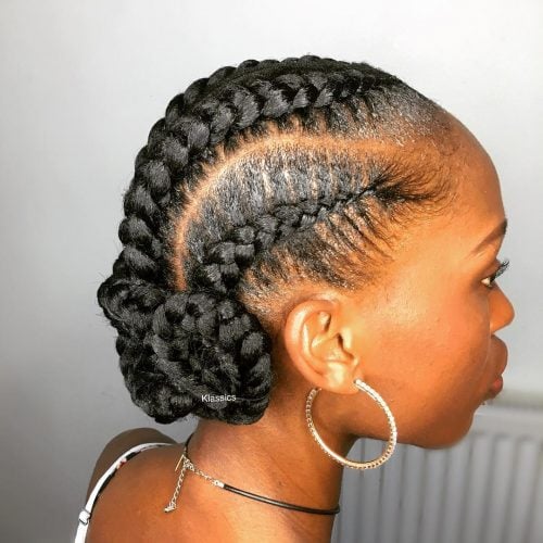 Twist Feed In Braids Updo