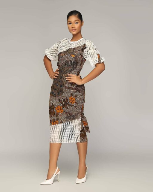 A-Line Ankara Style With Material Sleeve And Frock