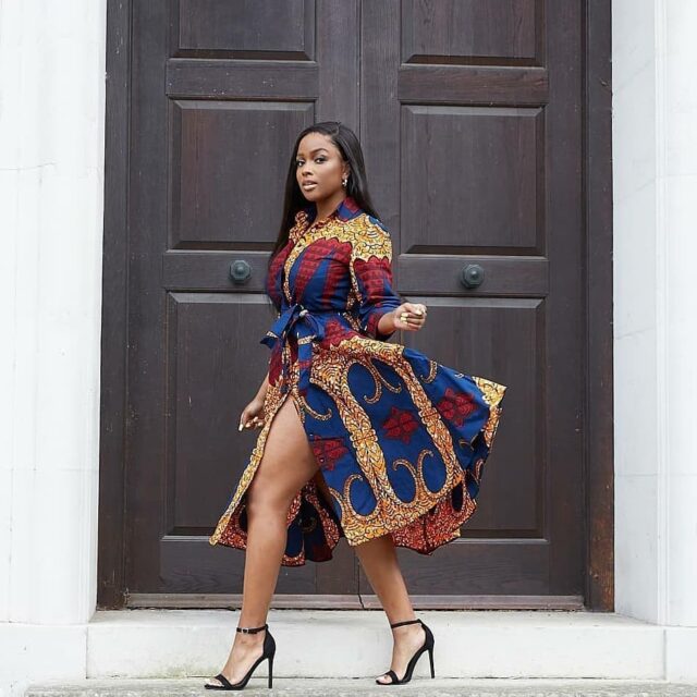 Wrap Ankara Shirt Dress