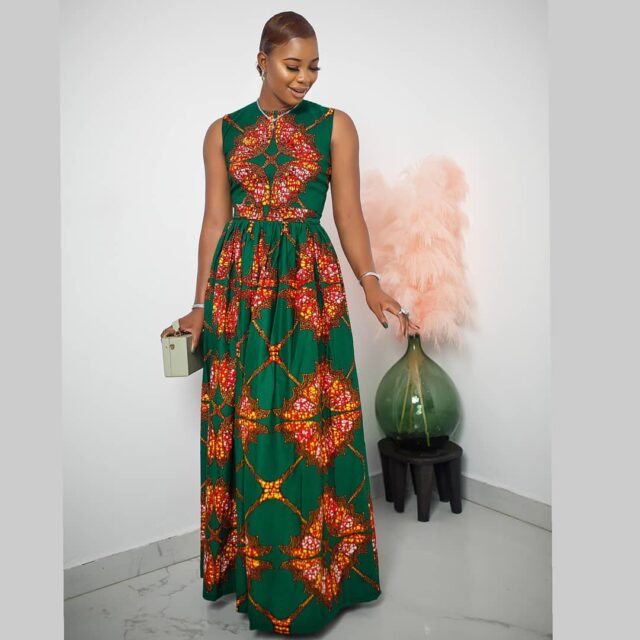 Regular Sleeve Ankara Long Gown