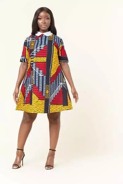 Ankara White Collar Dress Styles