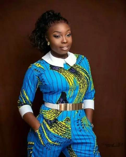 Ankara White Collar Dress Styles