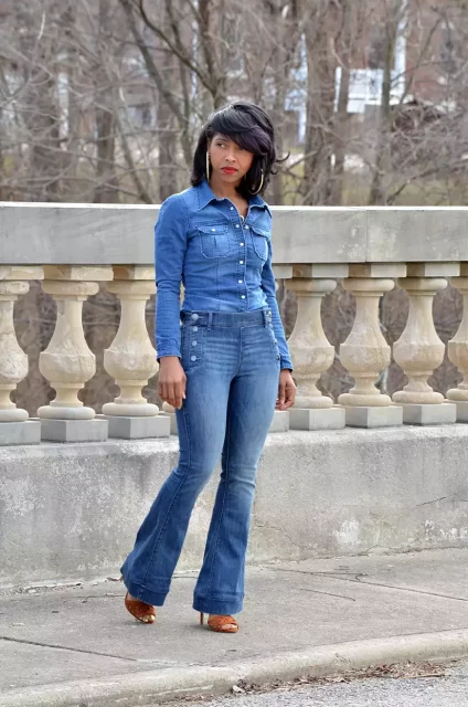 high waisted flare jeans
