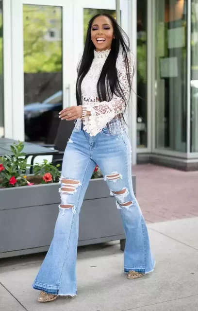 high waisted flare jeans