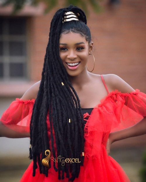 Stunning Faux Locs Ponytail