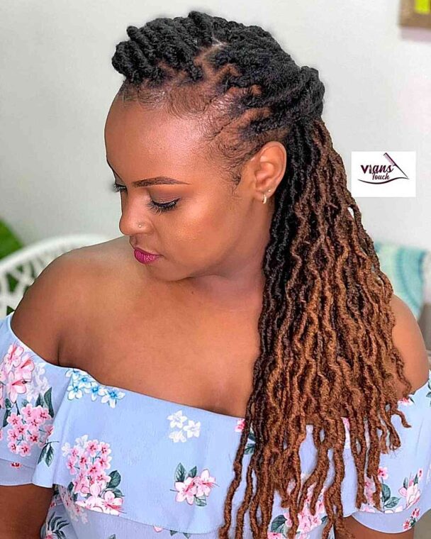 Half Up Faux Locs