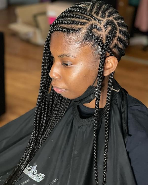 Chic And Best Lemonade Braids With Heart You’ll Love | OD9JASTYLES