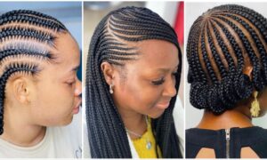 Women showcasing different African braid hairstyles.