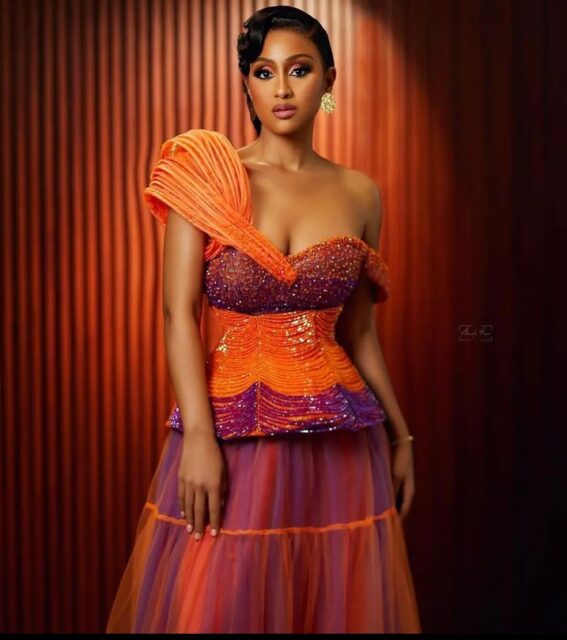 Woman in elegant colorful traditional attire