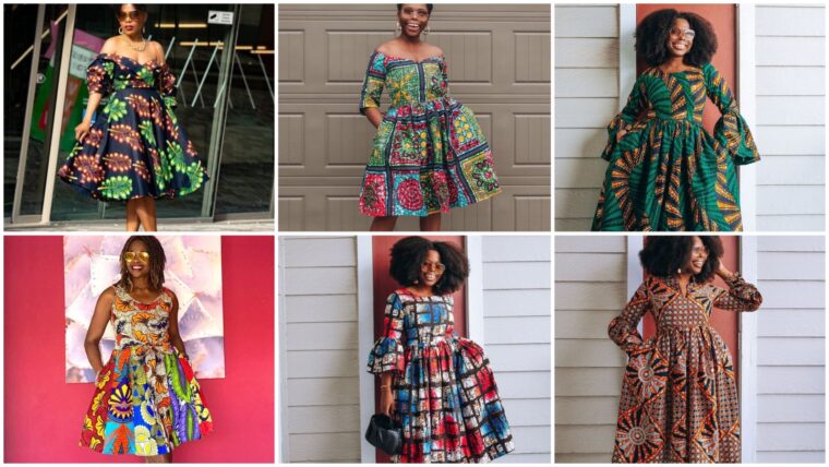 Ankara Midi Flare Dress Styles