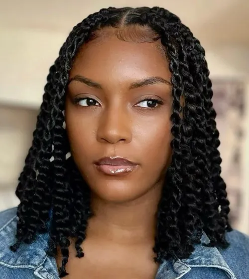 Black Shoulder Length Passion Twists