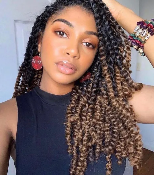 Black And Brown Ombre Passion Twists