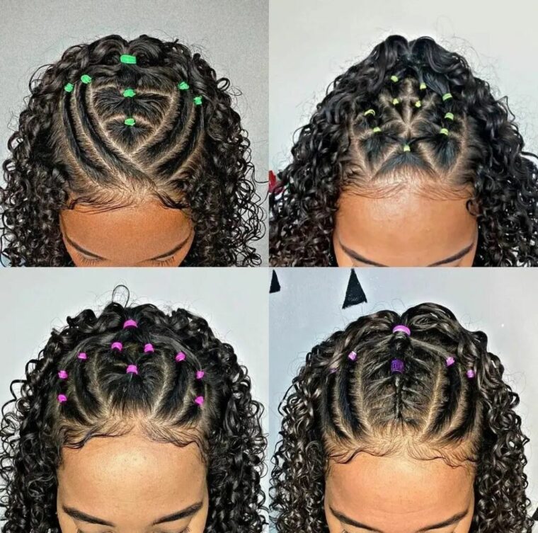 Half Braided Curly Hair