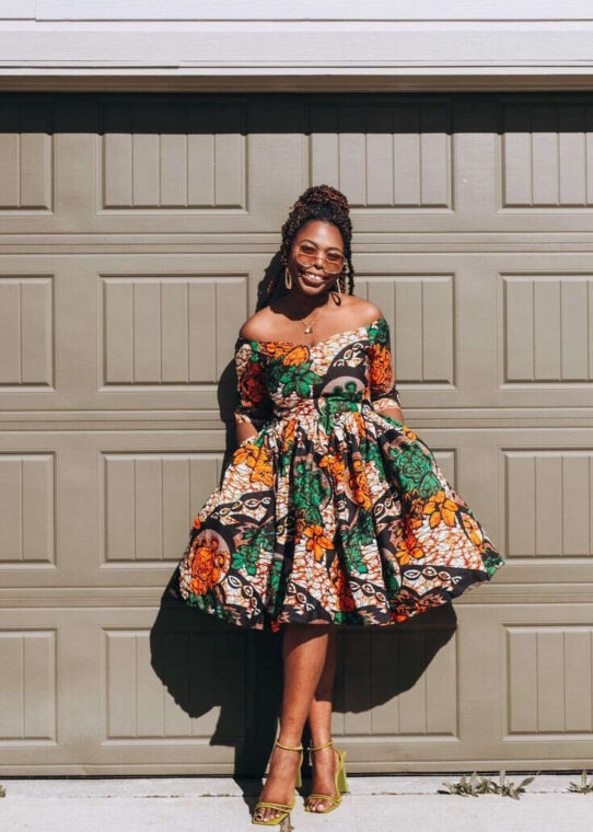 Ankara Midi Flare Dress Styles (1)