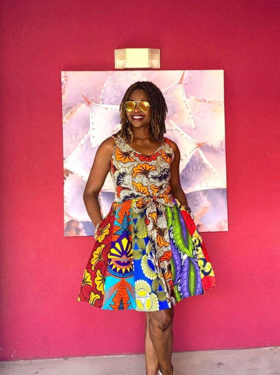 Ankara Midi Flare Dress Styles (16)