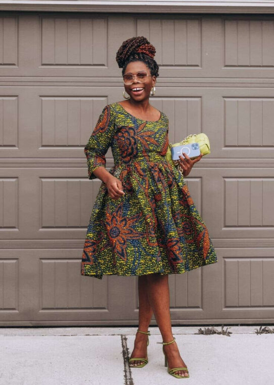 Ankara Midi Flare Dress Styles (5)