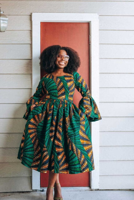 Ankara Midi Flare Dress Styles (9)