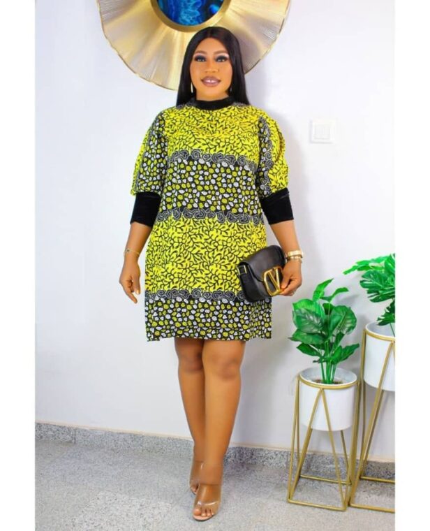 High-Neck Ankara Shift Dresses