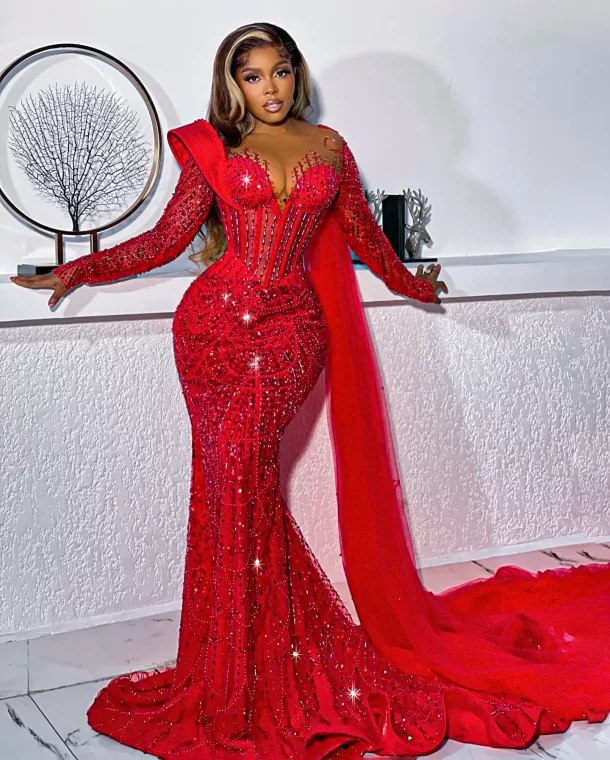 Red Sequin Glamorous Gown