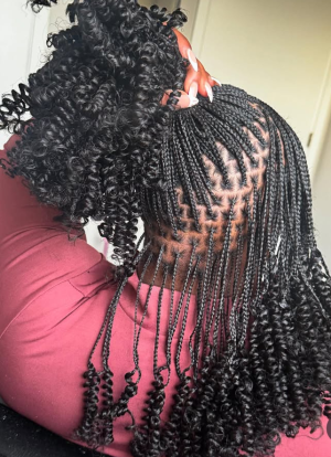 Beautiful Braided Hairstyle with Curly Ends