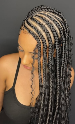 Cornrow Braids with Loose Curls