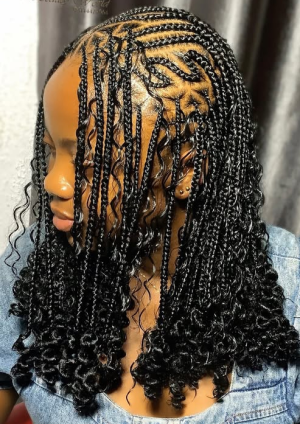 Braided Hairstyle with Curly Ends