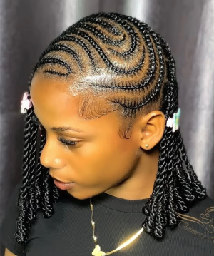 Cornrows with Twisted Ends