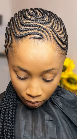 Swirl Pattern Cornrow Braids